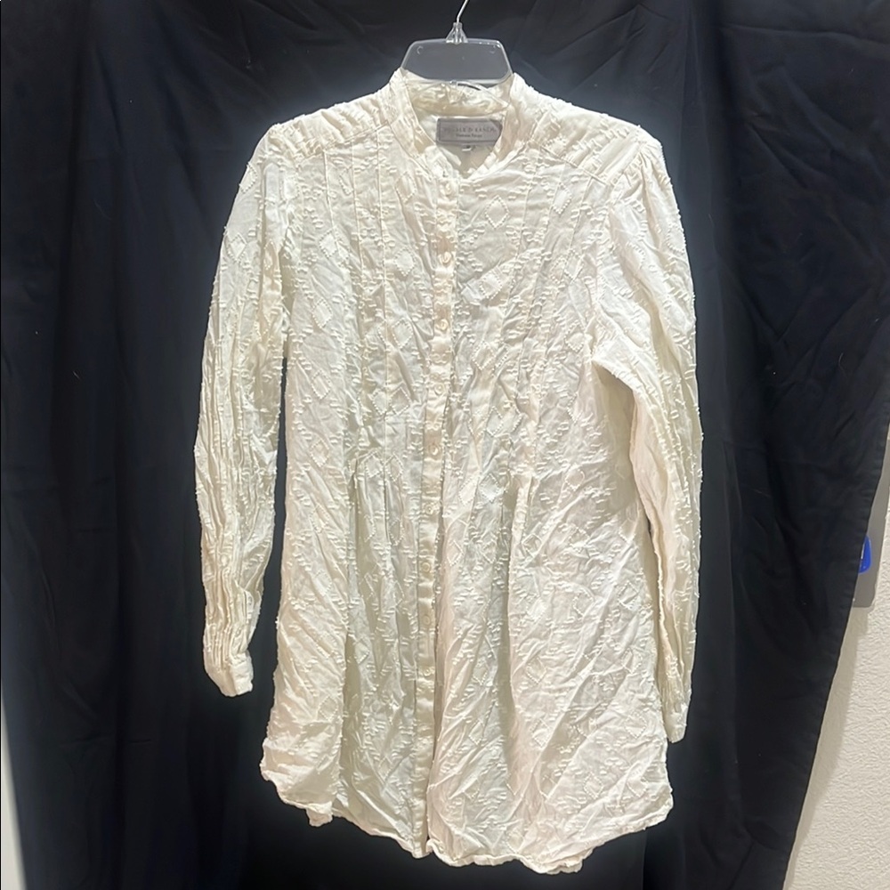 Double D Ranch Ivory Textured Blouse size M